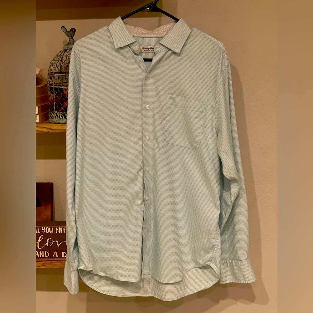Tommy Bahama (Sarasota Stretch)/Medium/ very light blue long sleeve button down
